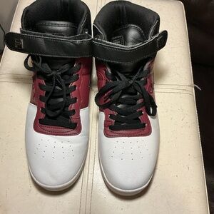 Fila Men's Black and Red High-Top Sneakers